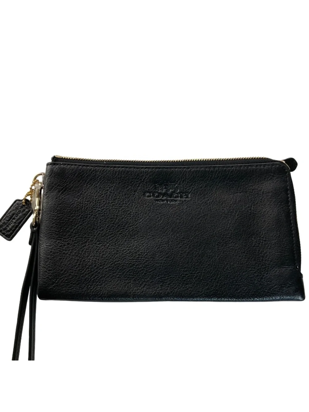 Coach Large Leather Corner Zip Wristlet Wallet